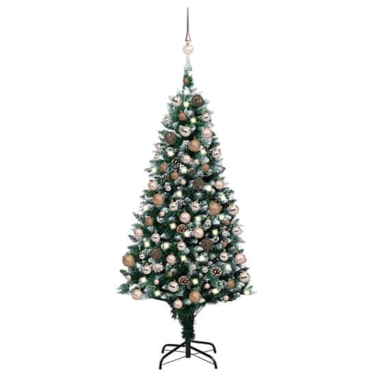 Vidaxl műkarácsonyfa LED-ekkel, gömbszettel és tobozokkal 180 cm 3077617