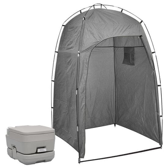 Greatstore hordozható kemping-WC sátorral 10+10 L