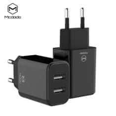 Mcdodo Mcdodo töltő 220V, 2x USB, 2.4A, kábel nélkül, fekete