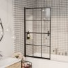 Greatstore fekete ESG zuhanykabin 80 x 140 cm
