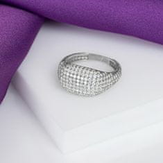 Brilio Silver Fényűző ezüst gyűrű cirkónium kővel RI019W (Kerület 52 mm)