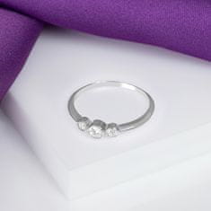 Brilio Silver Bájos ezüst gyűrű cirkónium kövekkel RI016W (Kerület 54 mm)