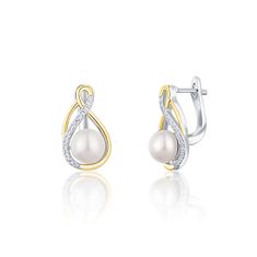 JwL Luxury Pearls Elegáns bicolor fülbevaló valódi gyöngyökkel JL0721