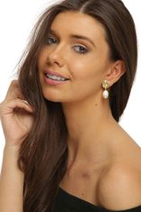 JwL Luxury Pearls Gyönyörű aranyozott fülbevaló igazi barokk gyöngyökkel JL0724