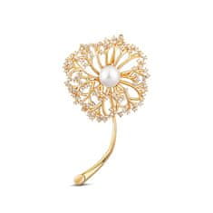 JwL Luxury Pearls Romantikusaranyozott bross 2 az 1-ben igazi fehér gyönggyel JL0729