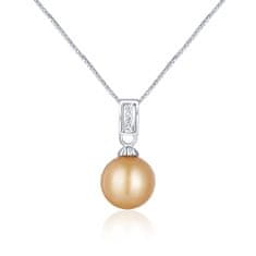 JwL Luxury Pearls Elegáns ezüst nyaklánc arany gyönggyel a Csendes-óceán déli részéből JL0734
