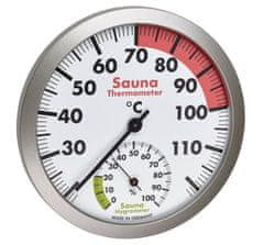 TFA 40.1055.50 analóg szauna hőmérő nedvességmérővel, ezüst-fehér