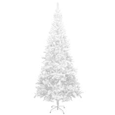 shumee fehér fél műkarácsonyfa LED-ekkel és gömbszettel L-es 240 cm 