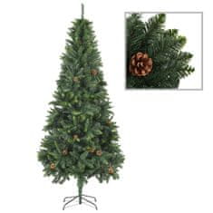 shumee műkarácsonyfa LED-ekkel, gömbökkel és tobozokkal 210 cm
