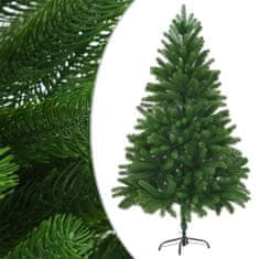 Greatstore zöld fél műkarácsonyfa LED-ekkel és gömbszettel 210 cm