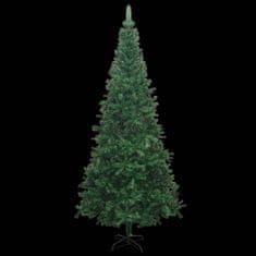 Greatstore zöld fél műkarácsonyfa LED-ekkel és gömbszettel méret: L 240 cm