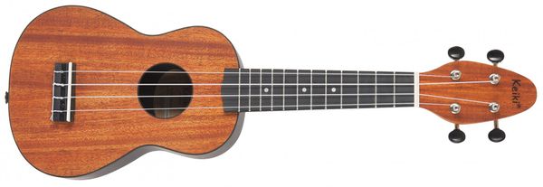 akusztikus szoprán ukulele Ortega 12 bund mahagóni okoumé absz műanyag króm hangoló mechanizmus nejlon húrok hangoló pengető pengető tok heveder