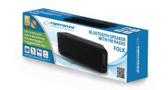 Esperanza EP126KK FOLK Bluetooth, FM rádiós fekete hordozható hangszóró