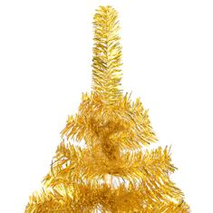 shumee aranyszínű PET műkarácsonyfa LED-ekkel és gömbszettel 120 cm
