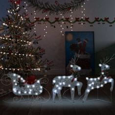 shumee ezüst rénszarvas & szán kültéri karácsonyi dekoráció 60 LED-del
