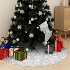Greatstore fényűző fehér szövet karácsonyfatalp-takaró zoknival 90 cm
