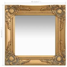 shumee aranyszínű barokk stílusú fali tükör 40 x 40 cm