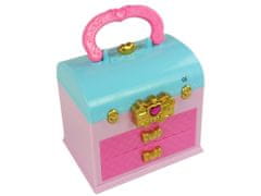 Lean-toys Smink szépségápolás készlet WC koporsó rózsaszín íj