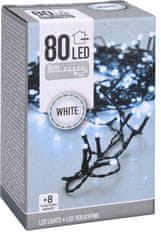 Pollin Újévi lámpa lánc 80 LED hideg fehér 8m - 8 funkciós