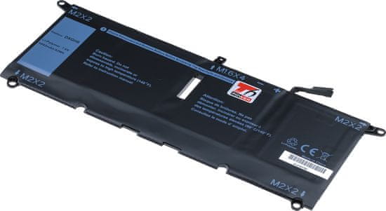 T6 power Akkumulátor Dell laptophoz, cikkszám: G7GV0, Li-Poly, 7,6 V, 6840 mAh (52 Wh), fekete