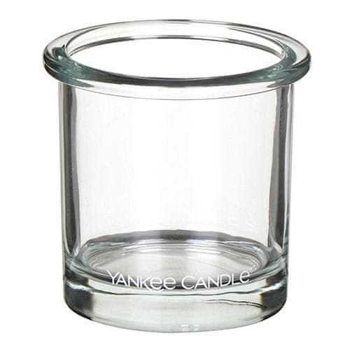 Yankee Candle üveg gyertyatartó, Átlátszó üveg, magassága 7 cm