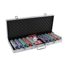 Master póker készlet 500 Deluxe bőröndben, értékek megjelölésével
