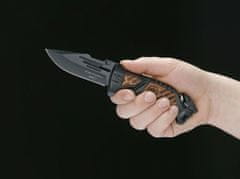 Böker Plus 01KAL14 AK-14 taktikai kés 9,3 cm, fekete, alumínium, fa, nylon hüvely