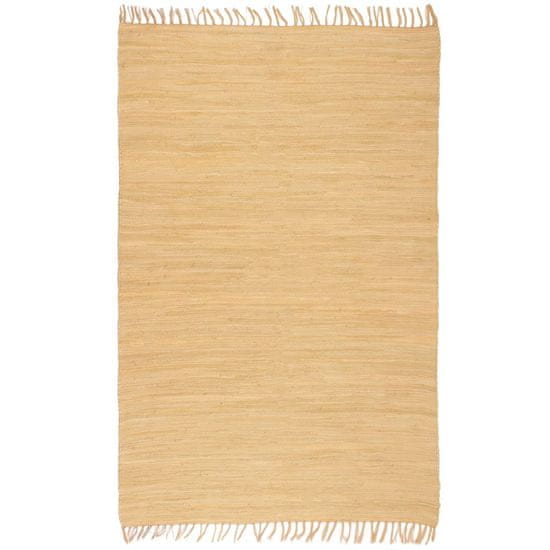 shumee bézs, kézzel szőtt pamut Chindi szőnyeg 120 x 170 cm