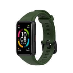 BStrap Silicone szíj Honor Band 6 / Huawei Band 6, army green