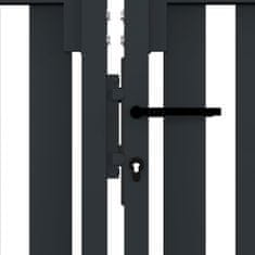 shumee antracitszürke kétajtós acél kerítéskapu 306 x 125 cm