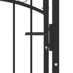 Greatstore ívelt tetejű fekete acél kerítéskapu 100 x 175 cm