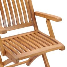 Greatstore 2 db tömör tíkfa kerti szék krémszínű párnával