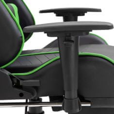 Greatstore zöld műbőr gamer szék lábtartóval