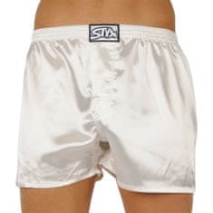 Styx Fehér szatén férfi klasszikus boxeralsó klasszikus gumi (C1061) - méret XL