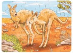 Goki Fából készült puzzle Ausztrál állatok: kenguruk 24 db