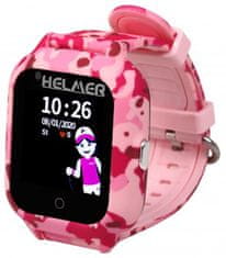 Helmer Okos érintőképernyős óra GPS lokátorral és kamerával - LK 710 4G rózsaszín