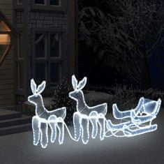 shumee karácsonyi 2 rénszarvas és szán hálós díszvilágítás 648 LED-del