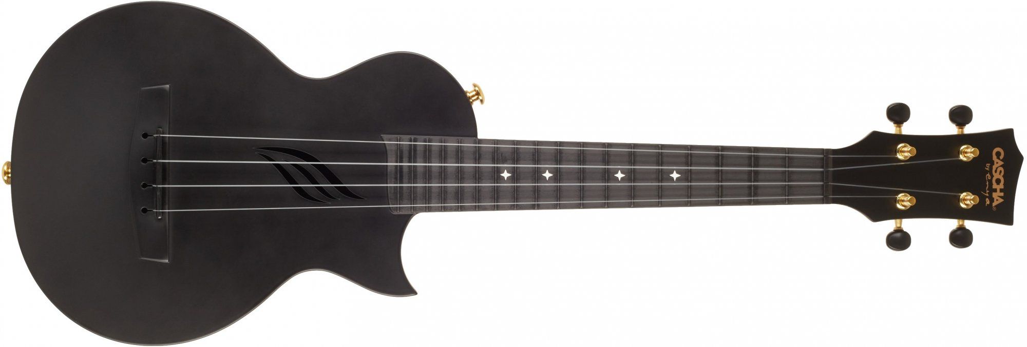  gyönyörű modern koncert ukulele Cascha HH 2258 Carbon Fibre Ukulele Set Black, fekete matt 18 bundos teljes hangzás műanyagból készült gazdag felszereltség gyönyörű ajándékként is gyönyörű 