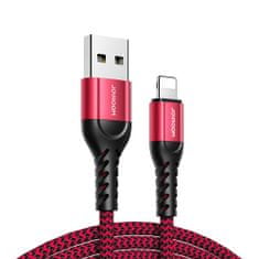 Joyroom N10 3x kábel USB / Lightning 0.25m + 1.2m + 2m, piros