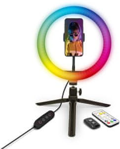 kör lámpa yenkee ysm 710 led fényerősség 800 lm állítható pozíció 29 szín 3 árnyalatú fehér selfie video streaming