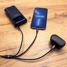 MG 3in1 kábel USB - USB-C/ Micro USB / Lightning 2.8A 1.25m, fekete