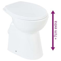 Greatstore fehér kerámia perem nélküli magas WC finoman záródó fedéllel