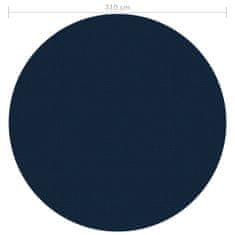 Greatstore fekete és kék napelemes lebegő PE medencefólia 210 cm
