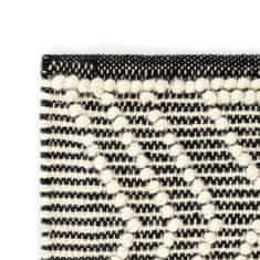 Greatstore fekete-fehér kézzel szőtt gyapjúszőnyeg 160 x 230 cm