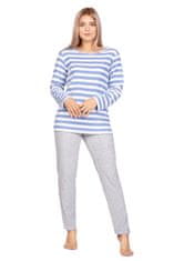 Amiatex Női pizsama 975 blue + Nőin zokni Gatta Calzino Strech, világos kék, XL