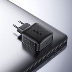 Ugreen CD217 GaN hálózati töltő USB-C 65W QC PD + kábel, fekete