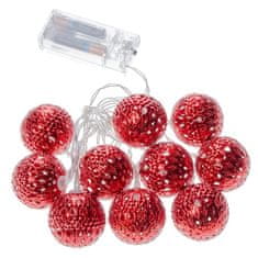 Linder Exclusiv LED világítás 10 piros golyó Meleg fehér