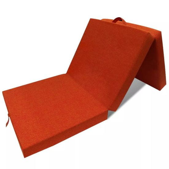 shumee háromrét összehajtható narancssárga matrac 190 x 70 x 9 cm