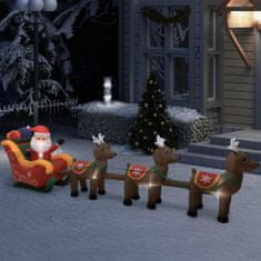 shumee karácsonyi felfújható Mikulás és rénszarvas dísz LED-del 490 cm