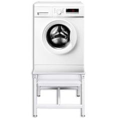 Greatstore fehér mosógéptartó állvány kihúzható polccal